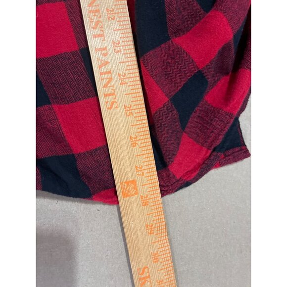 True Craft XXL Red & Black Buffalo Plaid Long Sleeve Button-Up Shirt 100% Cotton - Picture 8 of 8